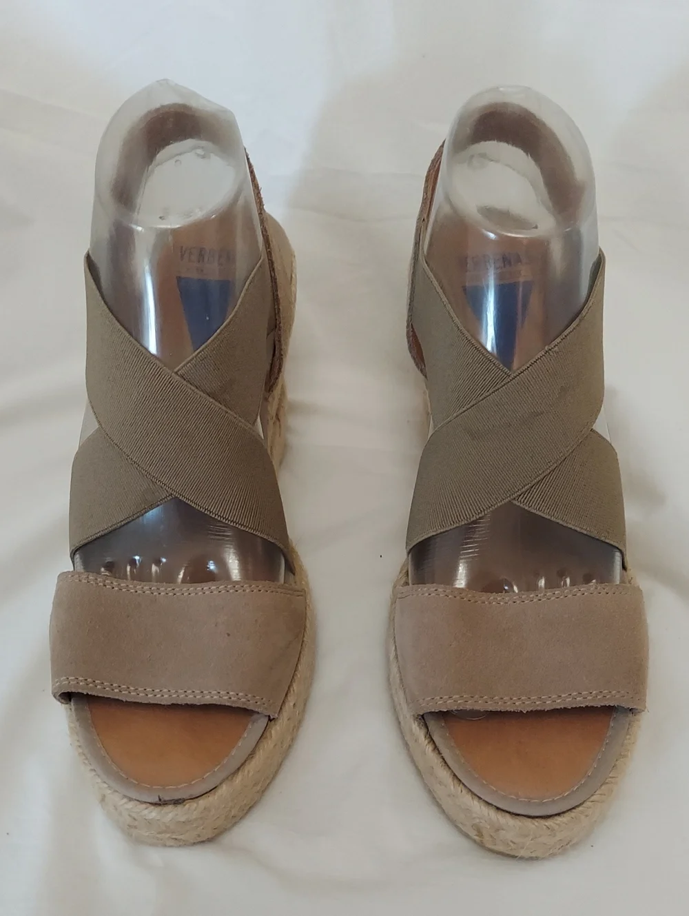 Verbenas WEDGES SILVIA SERRAJE PIEDRA Open Toe Espadrille Cross Strap Womens 40
